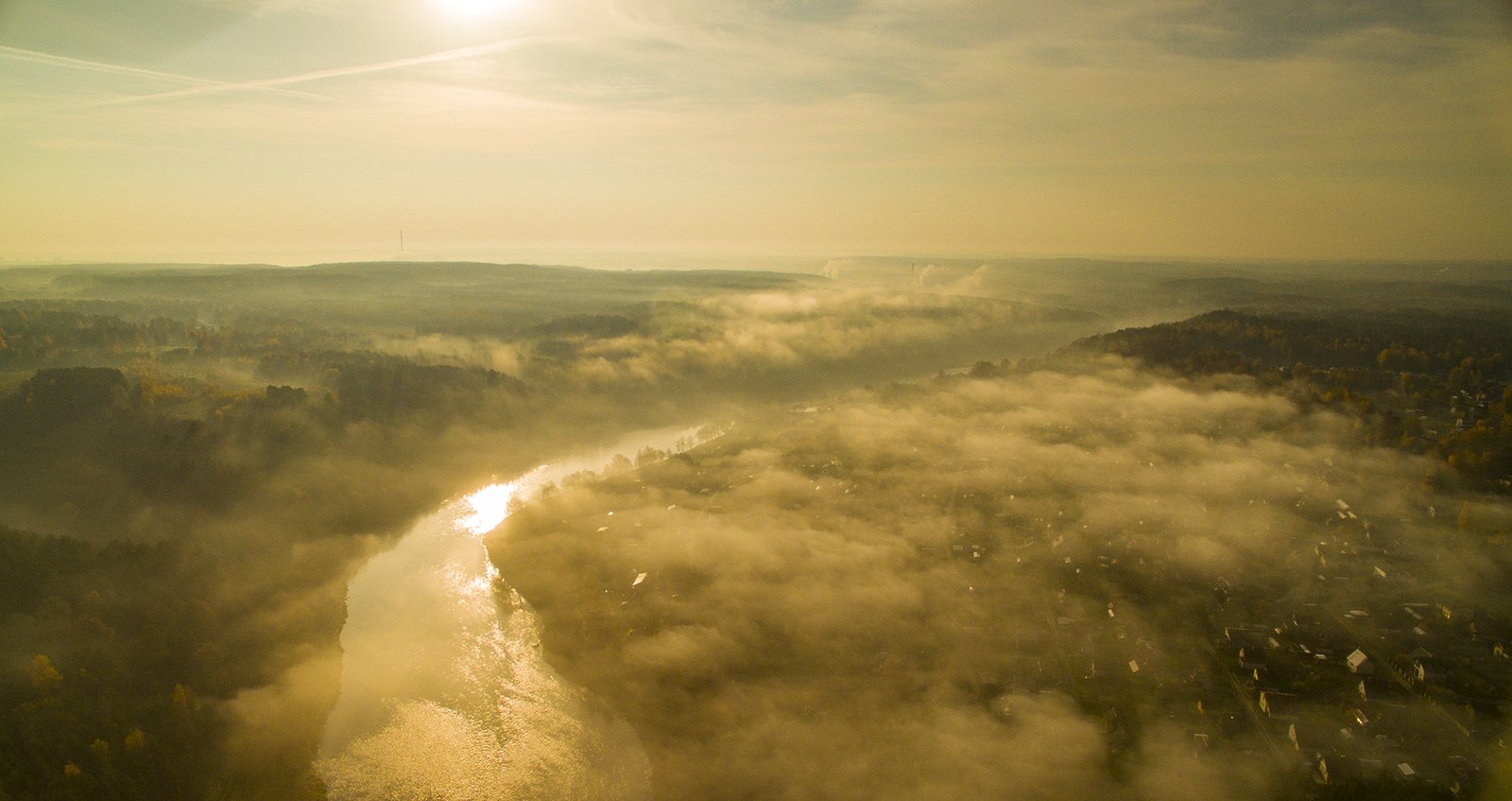 Valų saulėtekiai rūke